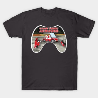 Red Race track Game Mode Activated White Trim T-Shirt